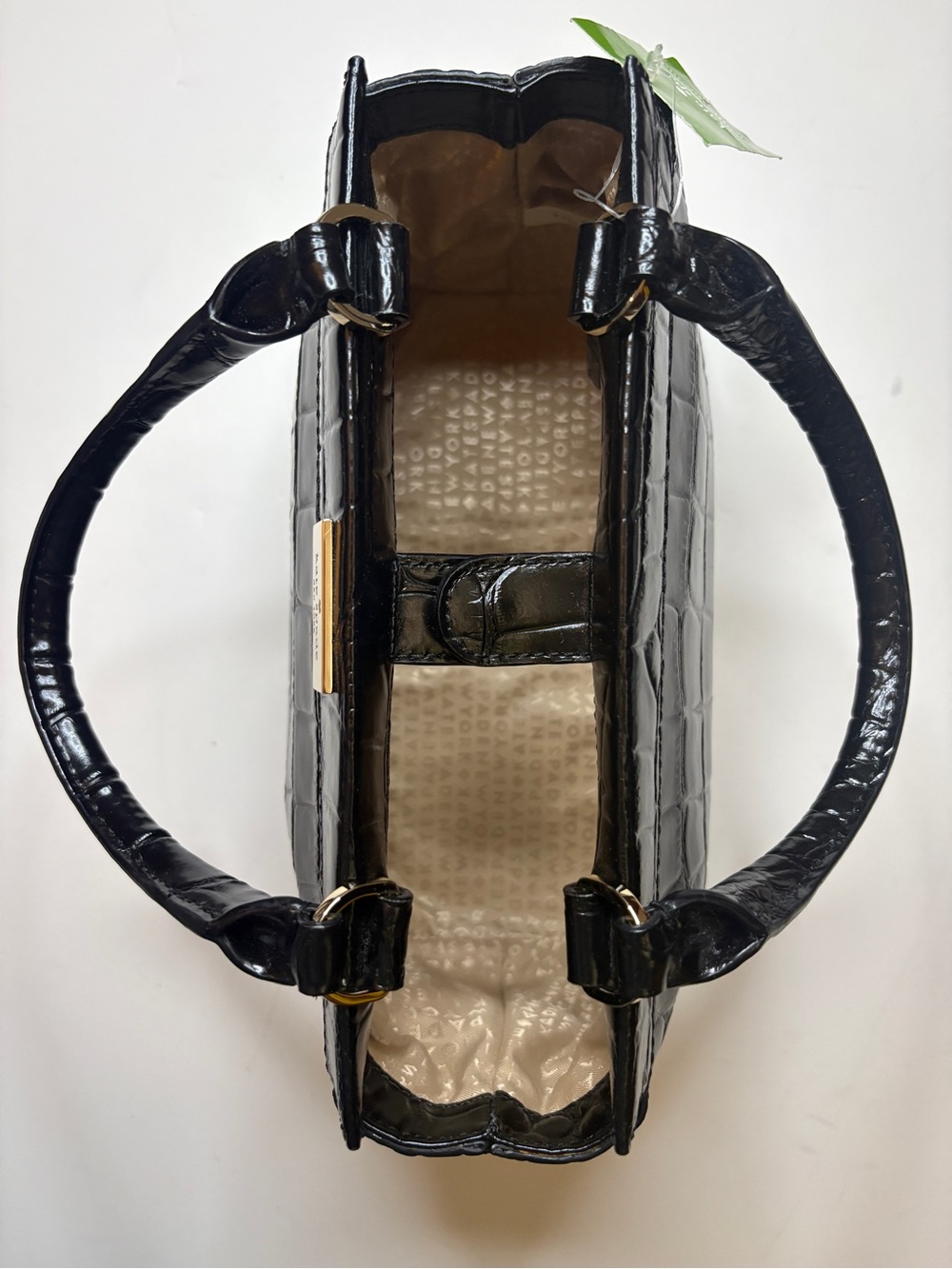KATE SPADE Ridley avenue becky black crocodile leather top handle handbag nwt - Picture 5 of 10